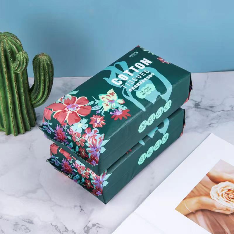 尚妍佳加厚珍珠纹洁面巾干湿两用居家旅行抽取式棉柔洗脸纸巾5包 - 图2