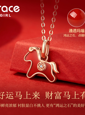 本命年礼物】马上有钱项链镶真钻