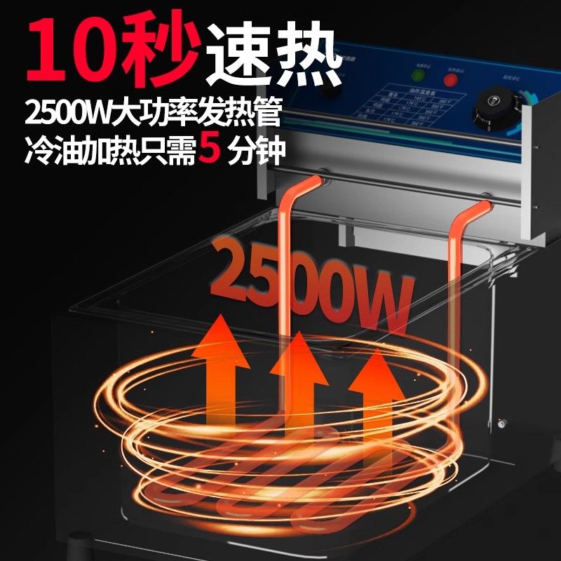 鸿艺电炸炉商用油炸锅电炸锅单缸炸串锅油炸机摆摊设备双缸大容量,淘宝优惠券,粉丝福利购,淘宝优惠卷