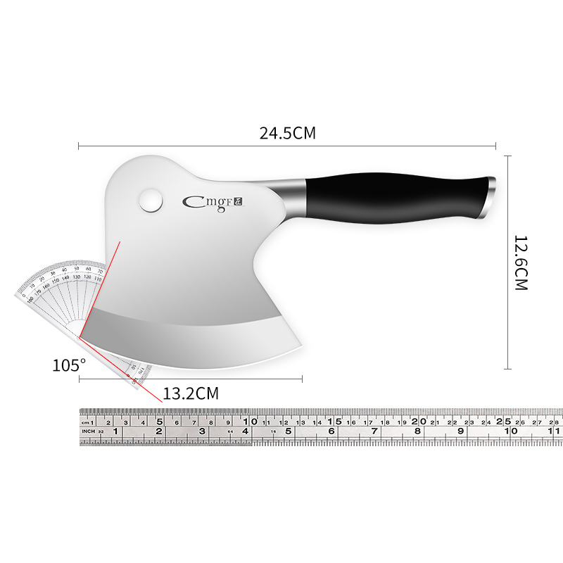 家用砍骨头刀屠夫专业商用加厚小斧头斩骨专用刀具厨房剁牛骨女士-图3