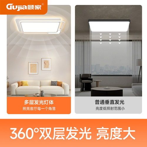 客厅灯吸顶灯北欧现代简约大气家用主灯LED超亮餐厅卧室灯具 - 图1