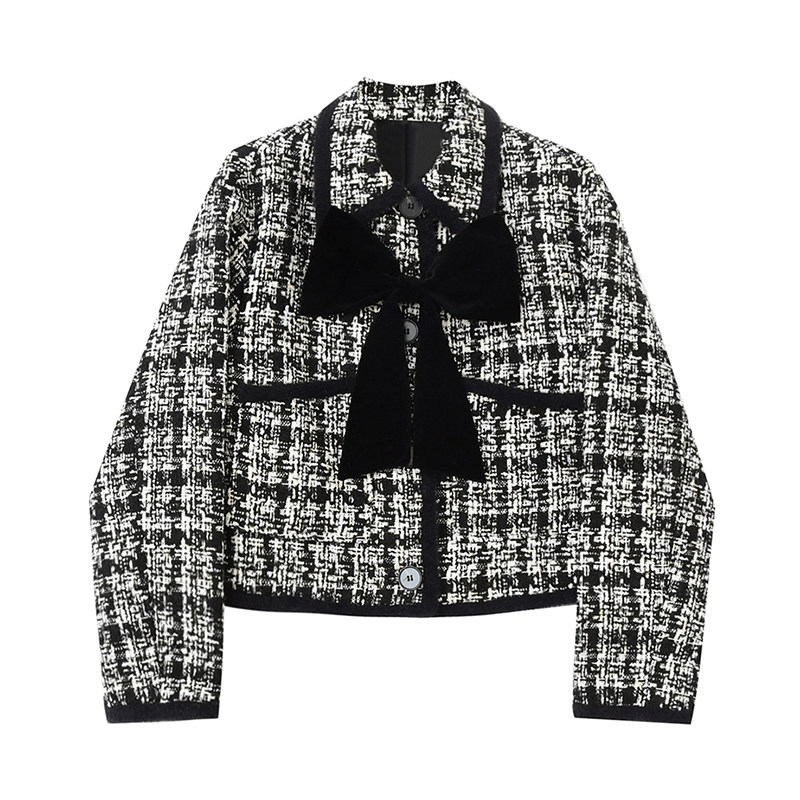 柊司芷粗花呢短款春秋2022年夹克 柊司芷短外套