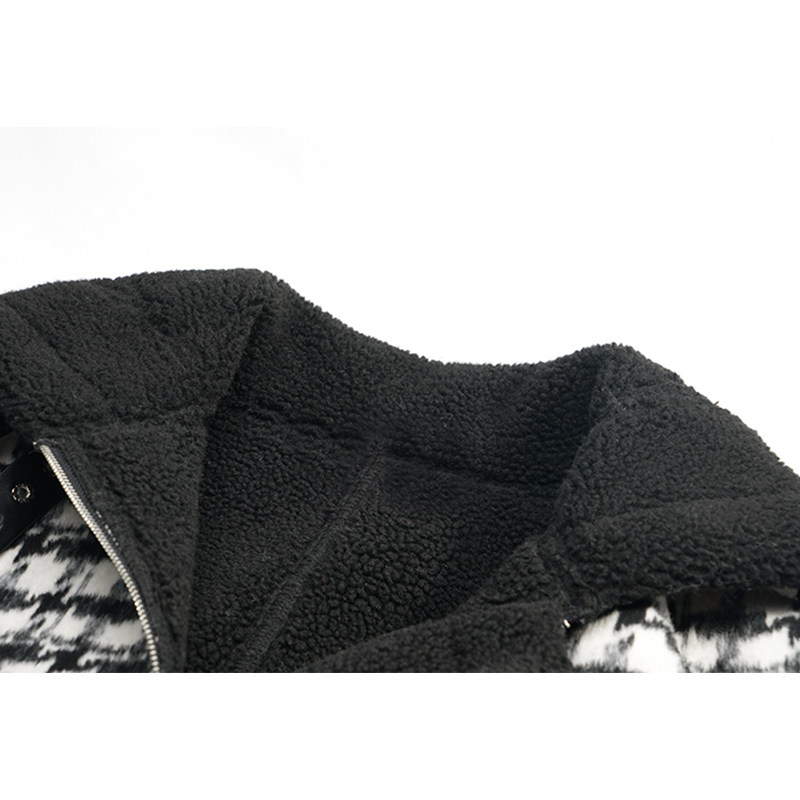 柊司芷复古千鸟格秋冬短款机车服 柊司芷短外套