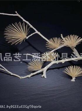 叶子竹签松针牙签枯树支树叶装饰崖柏松叶手工艺品竹制手工艺品