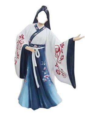 玻璃钢空脸雕塑定制网红景区打卡拍照古代汉服玻璃钢大型落地摆件