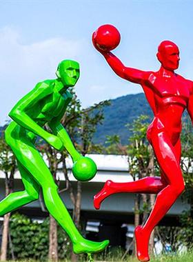 户外运动人物摆件玻璃钢园林景观雕塑庭院售楼处美陈装饰卡通小品