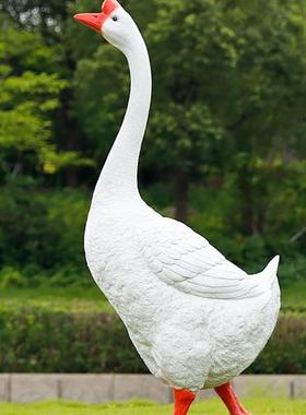 模拟鹅雕塑田园风格玻璃纤维大饰品乡村庭院农家乐装饰户外公园森