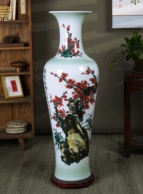 手绘牡丹大号落地摆件