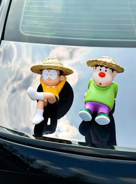 胖虎车载摆件汽车装饰品2025新款车顶尾部玩偶车外部车后公仔挂件