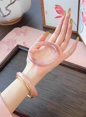 冰透白月光天然仿玉手镯