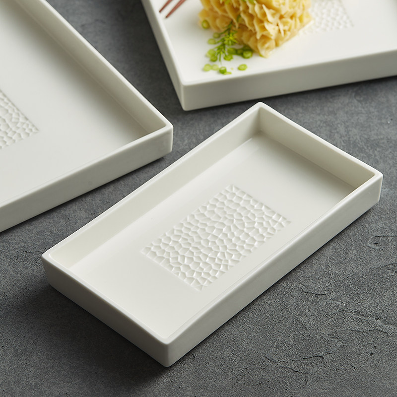 非洲之夜方形西餐盘高级感寿司盘轻奢白色酒店餐具日式火锅店盘子,淘宝优惠券,粉丝福利购,淘宝优惠卷