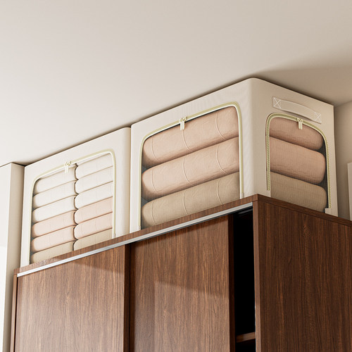 棉麻衣服收纳箱家用衣柜布艺收纳盒衣橱衣物折叠储物箱子整理神器 - 图2