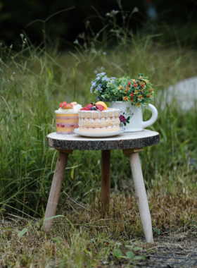 可拆卸原木风野餐装饰小台凳