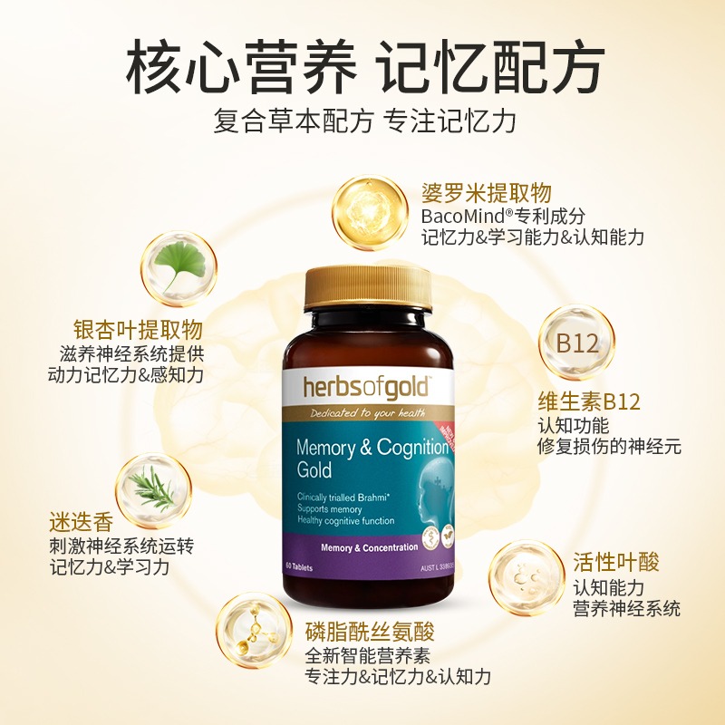 和丽康补脑记忆力dha增强脑黄金记忆宝健脑备考熬夜成人中老年人