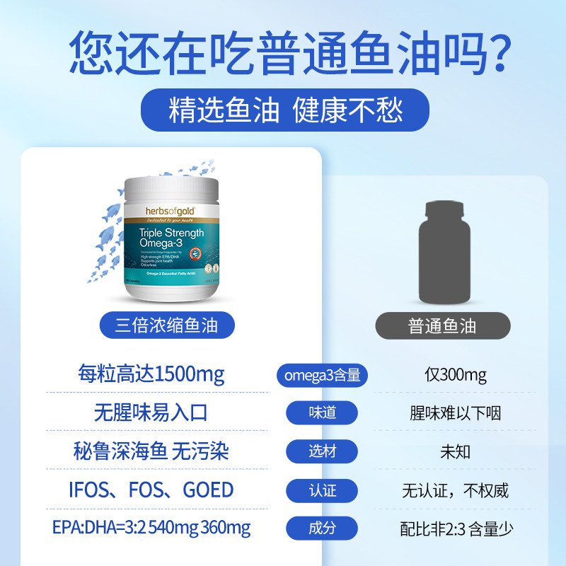 herbsofgold澳洲深海鱼油软胶囊 HerbsofGold海外鱼油/深海鱼油