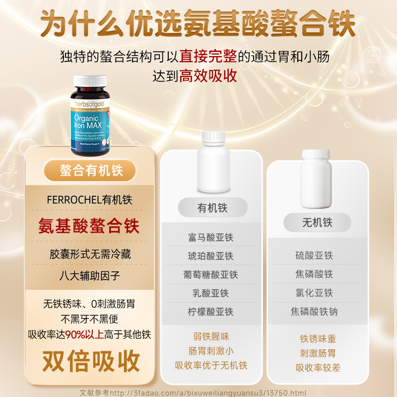 3瓶装补铁小棕丸补气补铁片剂贫血女性有机铁孕妇补铁孕期