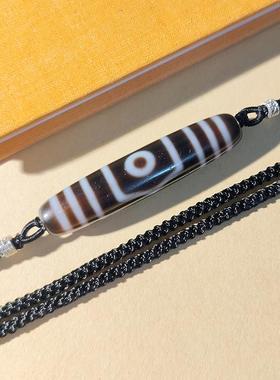 三眼天珠项链男女老料玛瑙