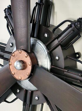 铁艺欧式飞机头螺旋桨墙壁挂件