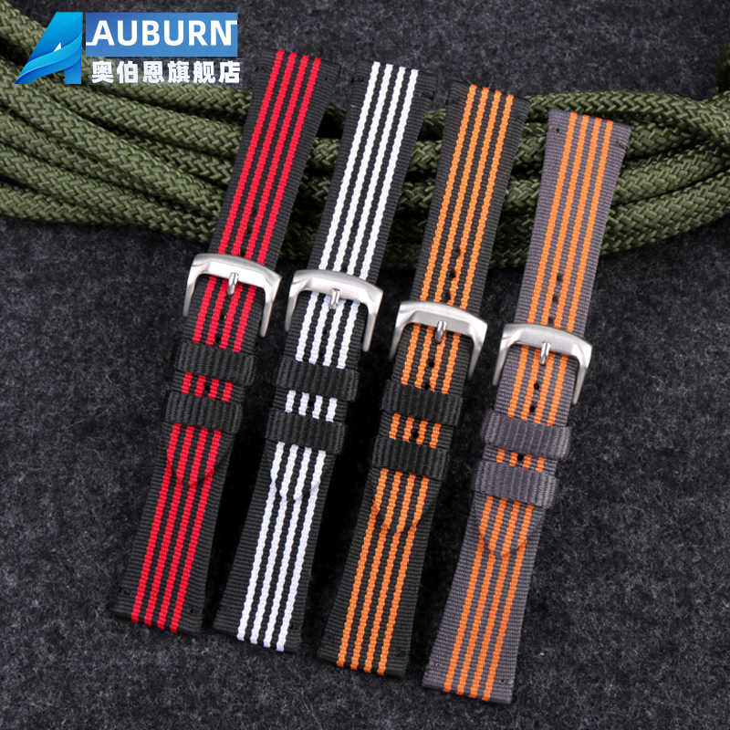 适配阿玛尼男帆布22表带 奥伯恩配件