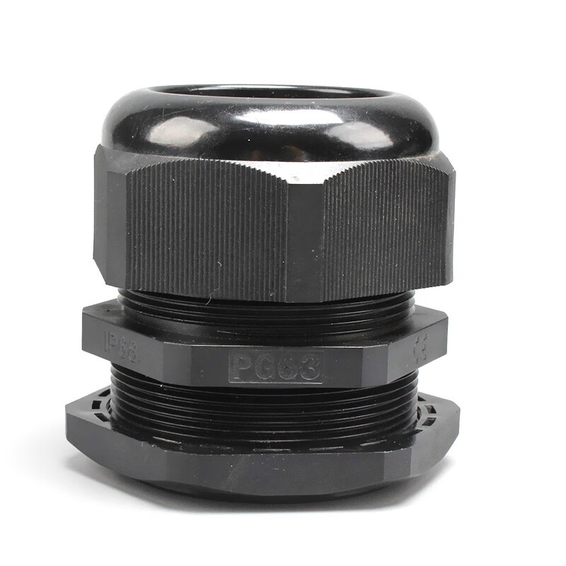 万特弗 尼龙电缆接头防水接葛兰头格兰头填料函头PG25 黑色 PG63 - 图0