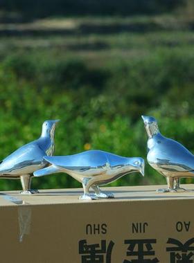 不锈钢镜面鸽子雕塑抽象动物海鸥小鸟摆件户外园林轻奢美陈装饰品