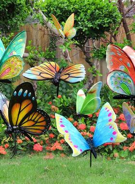 户外园林仿真蝴蝶玻璃钢雕塑花园庭院草坪公园动物景观装饰品摆件