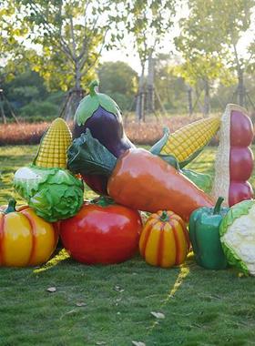 户外仿真蔬菜水果雕塑玻璃钢大白菜辣椒农庄玉米南瓜摆件装饰模型