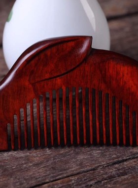 紫檀雕刻梳子汉服配梳木质工艺品