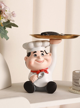 餐厅厨房样板间软装厨师造型收纳