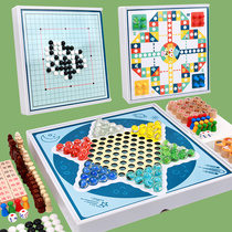 Checkers Childrens Five Chess Flight Chess game Chess Puzzle students Multi-functional chess tabletop game toys Grand full