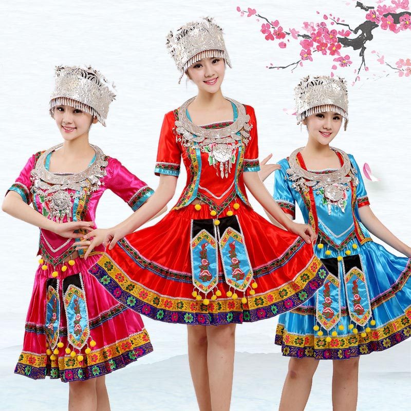 苗族服装舞蹈云南彝族壮族黎族瑶族 酷馨菱民族服装/舞台装