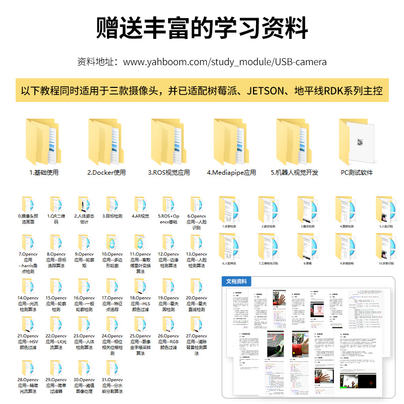 亚博智能 USB免驱摄像头AI视觉识别机器人小车Jetson Nano树莓派5 - 图2