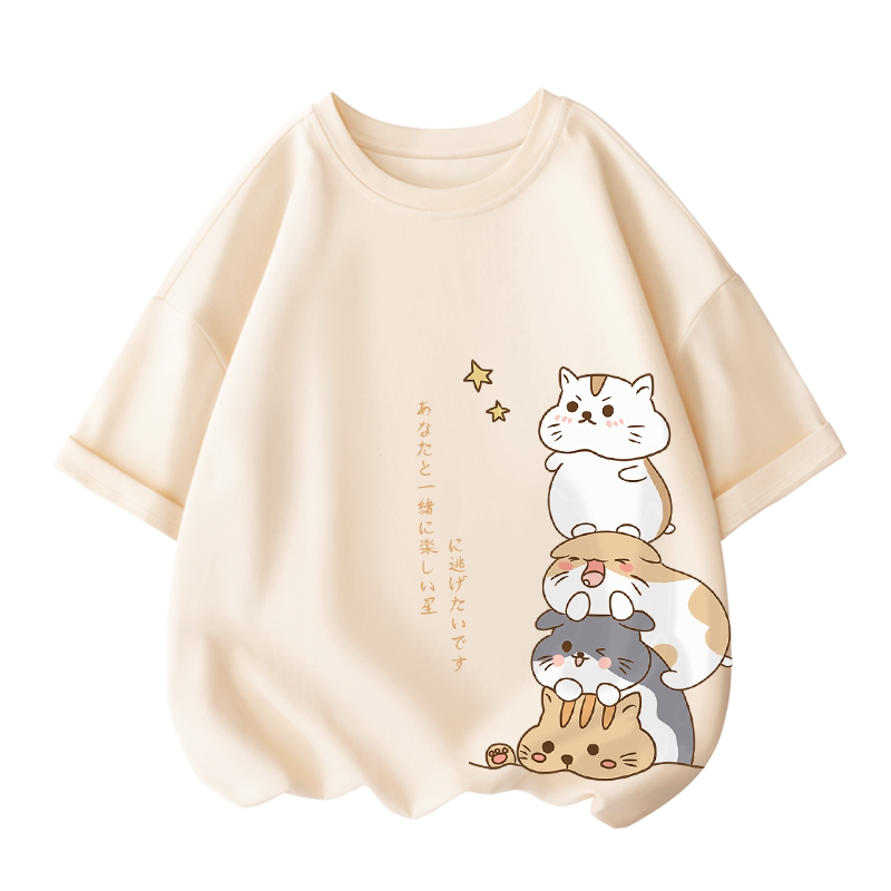 A类纯棉童装儿童中大童夏天体恤夏季半袖女童t恤夏装纯棉女孩上衣