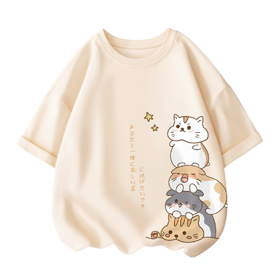 A类纯棉童装儿童中大童夏天体恤夏季半袖女童t恤夏装纯棉女孩上衣