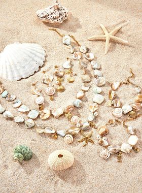 Bohemian Natural Rice Necklace Choker Women's Beach Jewelry