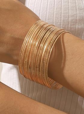 Boho chic multi-loop bracelet style folding bracelet