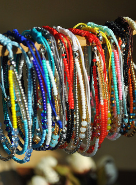 Handmade bead crystal bracelet Bohemian ethnic style colorfu