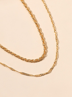 Necklace for Women,Double layer Stainless Steel Necklace