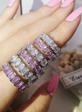 Zircon full diamond plain ring with a niche feel, handmade