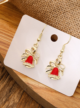 Santa Claus snowflake earrings, moose-shaped pendant earring