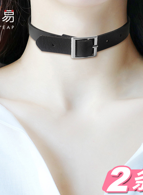 黑色脖带锁骨链项圈女ins暗黑系