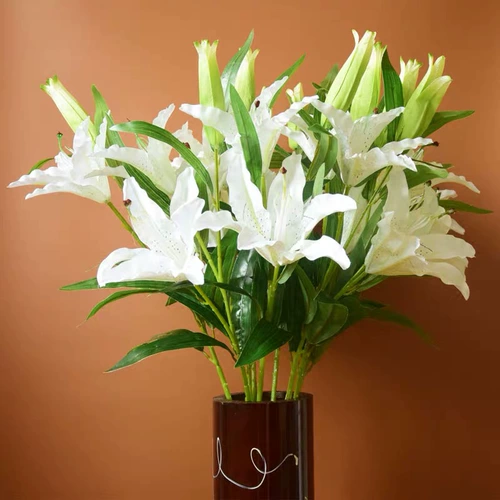Лили симуляция цветочные цветочные цветы шелк цветочный цветочный пластик PU цветочный цветок гостиная в помещении