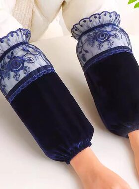 短款袖套羽绒服袖头女士2026新款冬季护袖成人蕾丝花边套袖