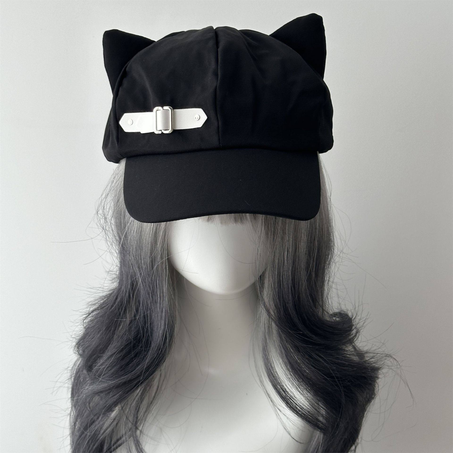 日系y2k爱心猫耳朵帽子帽二次元亚文化可爱皮扣鸭舌帽贝雷帽女生,淘宝优惠券,粉丝福利购,淘宝优惠卷