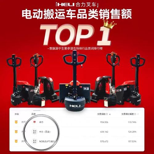 合力叉车全电动搬运车1.5吨电瓶液压托盘车2吨电动地牛叉车拖车 - 图0