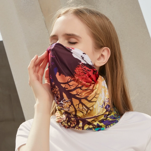 Дорожный шелковый шарф-платок, тонкая спортивная маска, летний шарф, защита от солнца