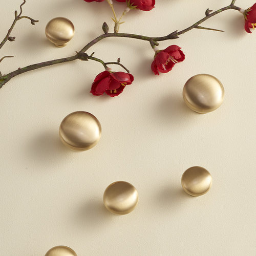 黄铜柜门小拉手法式圆点金色橱柜抽屉衣柜美式复古纯铜中古风把手 - 图2