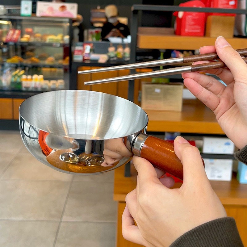 饭田家日式14口径不锈钢日本小胖锅煮泡面煎鸡蛋热牛奶平底不粘锅