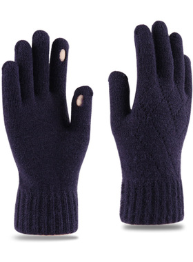 Cold resistant outdoor cycling fleece touch screen gloves