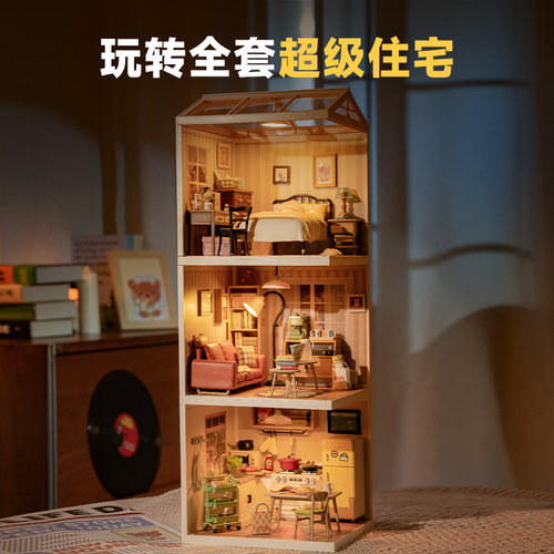 rolife若来超级世界益智积木拼装玩具厨房diy小屋模型生日礼物女 - 图2